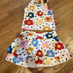 HANNA ANDERSSON GIRLS FLORAL 2 PIECE BIKINI FLORAL 6-7 SWIMSUIT